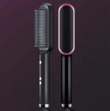 New 2 In 1 Hair Straightener Hot Comb Negative Ion Curling Tong Dual-purpose Electric Hair Brush
